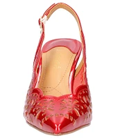 J. Renee Valerian Patent Cut Out Slingback Pumps