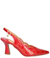 J. Renee Valerian Patent Cut Out Slingback Pumps