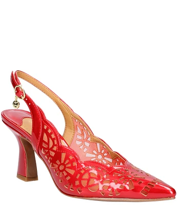 J. Renee Valerian Patent Cut Out Slingback Pumps