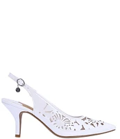 J. Renee Vanani Patent Mesh Cutout Slingback Pumps