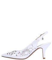 J. Renee Vanani Patent Mesh Cutout Slingback Pumps