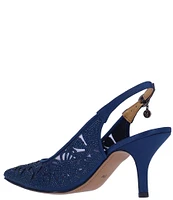 J. Renee Vanani Shantung Mesh Embellished Butterfly Slingback Pumps