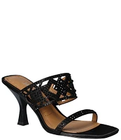 J. Renee Vardana Satin Rhinestone Embellished Cut Out Dress Sandals