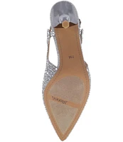 J. Renee Viviene Glitter Fabric Embellished Slingback Pumps