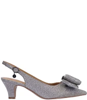 J. Renee Weslee Dance Glitter Fabric Bow Sling Pumps