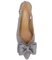 J. Renee Weslee Dance Glitter Fabric Bow Sling Pumps