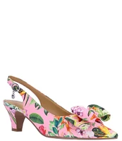 J. Renee Weslee Floral Print Bow Sling Pumps