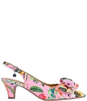 J. Renee Weslee Floral Print Bow Sling Pumps