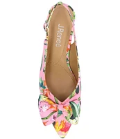 J. Renee Weslee Floral Print Bow Sling Pumps