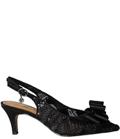 J. Renee Yazmine Fiesta Lace Satin Bow Sling Pumps