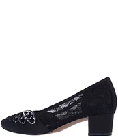 J. Renee Zofia Satin Lace Rhinestone Butterfly Pumps