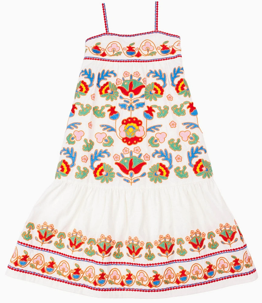 J.Marie Big Girls 7-14 Landon Embroidered Tiered Dress