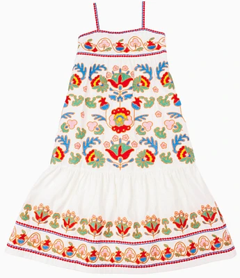 J.Marie Big Girls 7-14 Landon Embroidered Tiered Dress