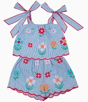 J.Marie Big Girls 7-14 Tristen Embroidered Shorts