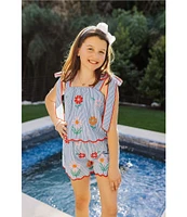 J.Marie Big Girls 7-14 Tristen Embroidered Shorts