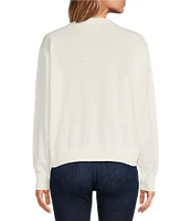 J.Marie Cheers Tinsel Ribbed Crew Neck Long Sleeve Sweater