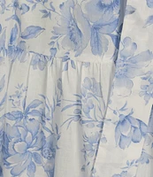 J.Marie Chloe Button Up Ruffle Sleeve Belted Tiered Midi A-Line Dress