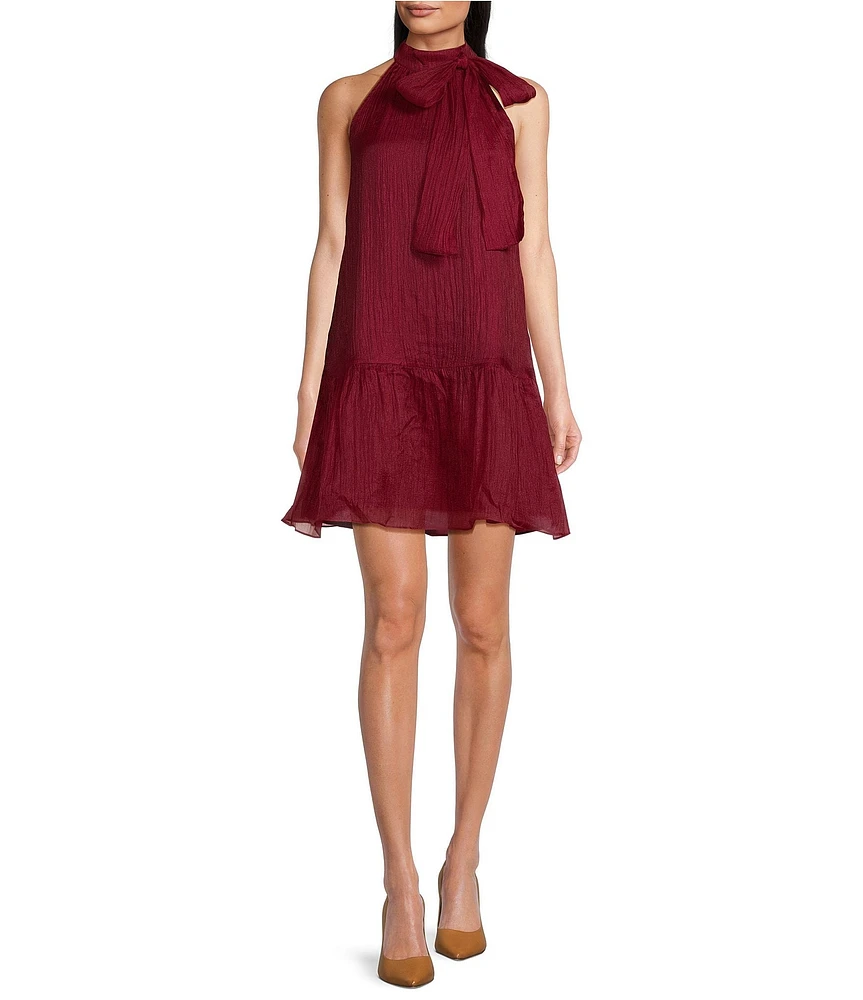 J.Marie Cole Bow Tie Halter Neck Sleeveless Mini Dress