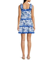 J.Marie Hayden Square Neck Ric Rac Trim Strap A-Line Dress