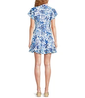 J.Marie Hayden V-Neck Flutter Sleeve Wrap Romper