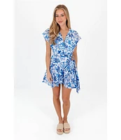 J.Marie Hayden V-Neck Flutter Sleeve Wrap Romper