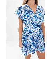 J.Marie Hayden V-Neck Flutter Sleeve Wrap Romper