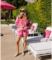 J.Marie High Rise Embroidered Carlie Shorts