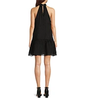 J.Marie Jules Bow Tie Neck Sleeveless Shift Mini Dress