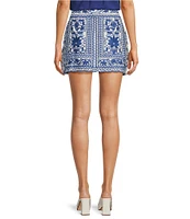 J.Marie Laken Floral Embroidered Mini Pencil Skirt