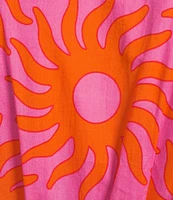 J.Marie Mara Sun Print V-Neck Short Flutter Sleeve Wrap Front Romper