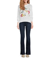 J.Marie Merry Everything Ribbed Crew Neck Long Sleeve Pullover Sweater