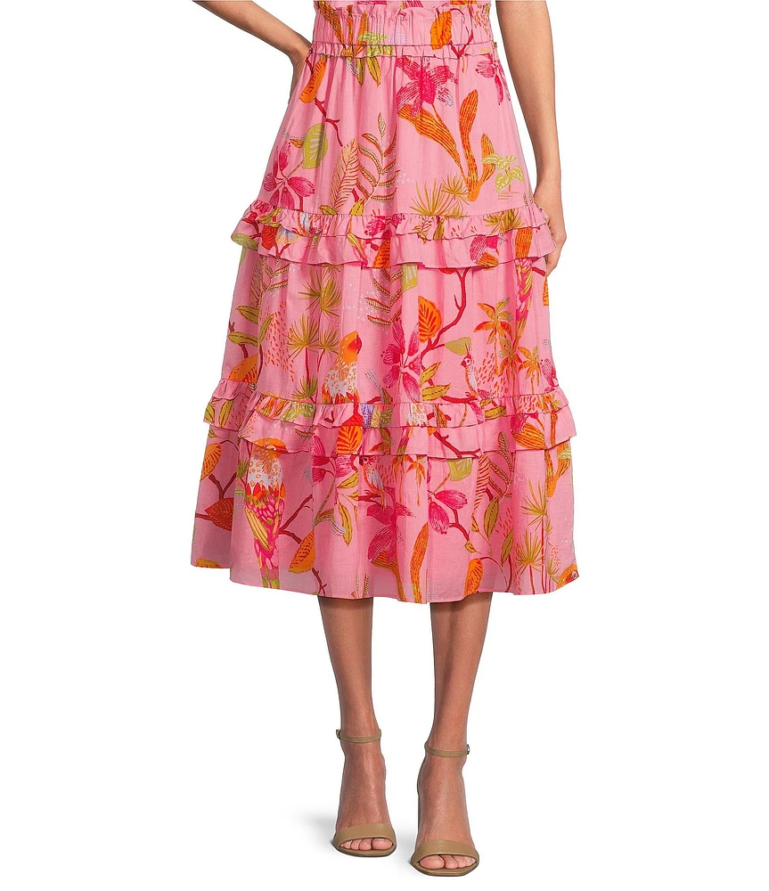 J.Marie Coordinating Playa Lace Midi Tiered Skirt