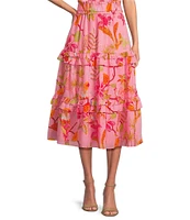 J.Marie Coordinating Playa Lace Midi Tiered Skirt