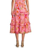 J.Marie Coordinating Playa Lace Midi Tiered Skirt