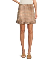 J.McLaughlin Agnes Geometric Print Catalina Cloth Knit A-Line Pull-On Skort