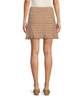 J.McLaughlin Agnes Geometric Print Catalina Cloth Knit A-Line Pull-On Skort