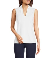 J.McLaughlin Aida Catalina Cloth Knit Point Collar Sleeveless Top