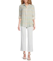 J.McLaughlin Anisa Knit Flat Front Straight Leg Crop Pants