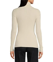 J.McLaughlin Arlette Solid Ribbed Knit Long Sleeve Turtleneck Sweater