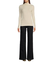 J.McLaughlin Arlette Solid Ribbed Knit Long Sleeve Turtleneck Sweater