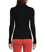 J.McLaughlin Arlette Solid Ribbed Knit Long Sleeve Turtleneck Sweater