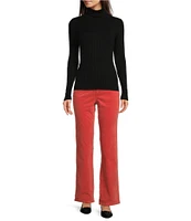 J.McLaughlin Arlette Solid Ribbed Knit Long Sleeve Turtleneck Sweater