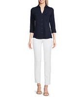 J.McLaughlin Brynn 3/4 Sleeve Point Collar Shirt