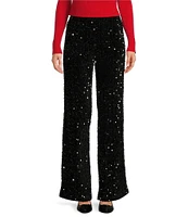 J.Mclaughlin Carter Sequin Velour Flat Front Straight Leg Pant