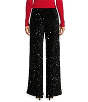 J.Mclaughlin Carter Sequin Velour Flat Front Straight Leg Pant