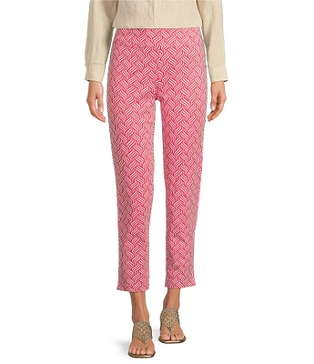 J.McLaughlin Catalina Cloth Printed Flat Front Pull On Capri Pants