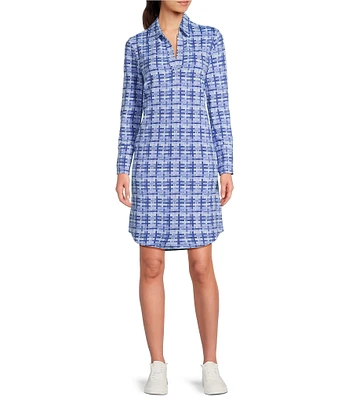 J.McLaughlin Charlee Knit Catalina Cloth Split V-Neck Long Sleeve Dress