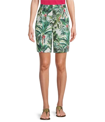 J.McLaughlin Cove Tropical Floral Print High Rise Wide Leg Shorts