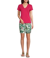 J.McLaughlin Cove Tropical Floral Print High Rise Wide Leg Shorts