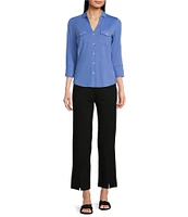 J.McLaughlin Deanne Split Front Hem Knit Straight Leg Cropped Pants